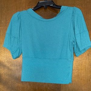 Cropped open back free people top